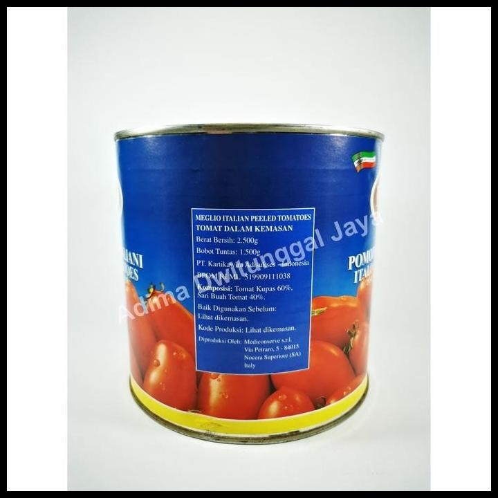 

Terlaris Tomat Itali / Tomato Whole Peeled Meglio 2.55 kg Best Seller