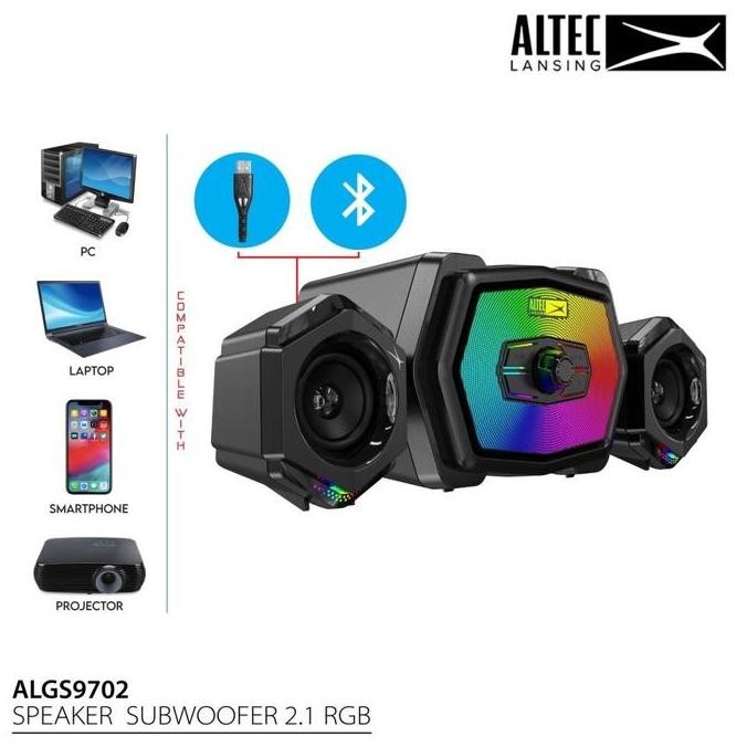 Altec Lansing Algs9702 2.1 Subwoofer With Bluetooth Speaker New Stok