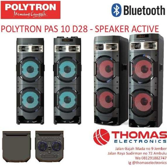 Speaker Active Polytron Pas 10 D 28 /10D28 Usb Bluetooth Resmi New Stok