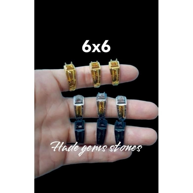 AsT RING EMBAN TITANIUM SUPER MODEL GIGI/KUKU BULAT DIM 6X6