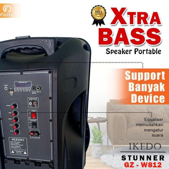 Speaker Bluetooth Ikedo Jc-3018A12 12Inch Speaker Meeting Portable New Stok