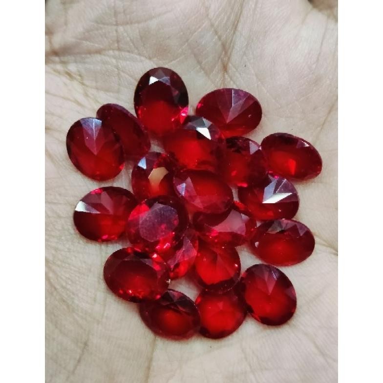 Grosir 1 Kodi Merah Siam Cutting Oval Obsidian AST