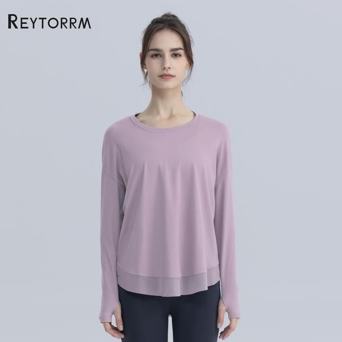 Reytorrm Baju Olahraga Wanita Lengan Panjang Kaos T-Shirt polo PS