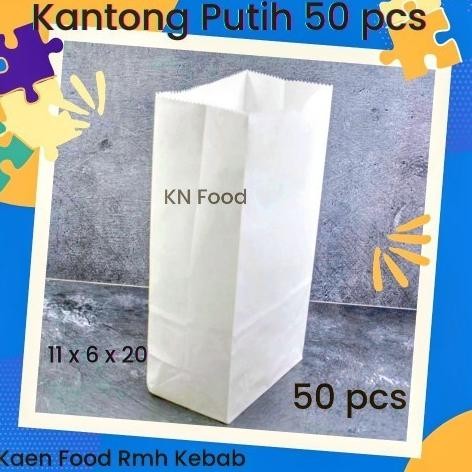 (Expert) Kantong Burger Polos Putih 1 Pcs/Kantong makanan kantong kertas