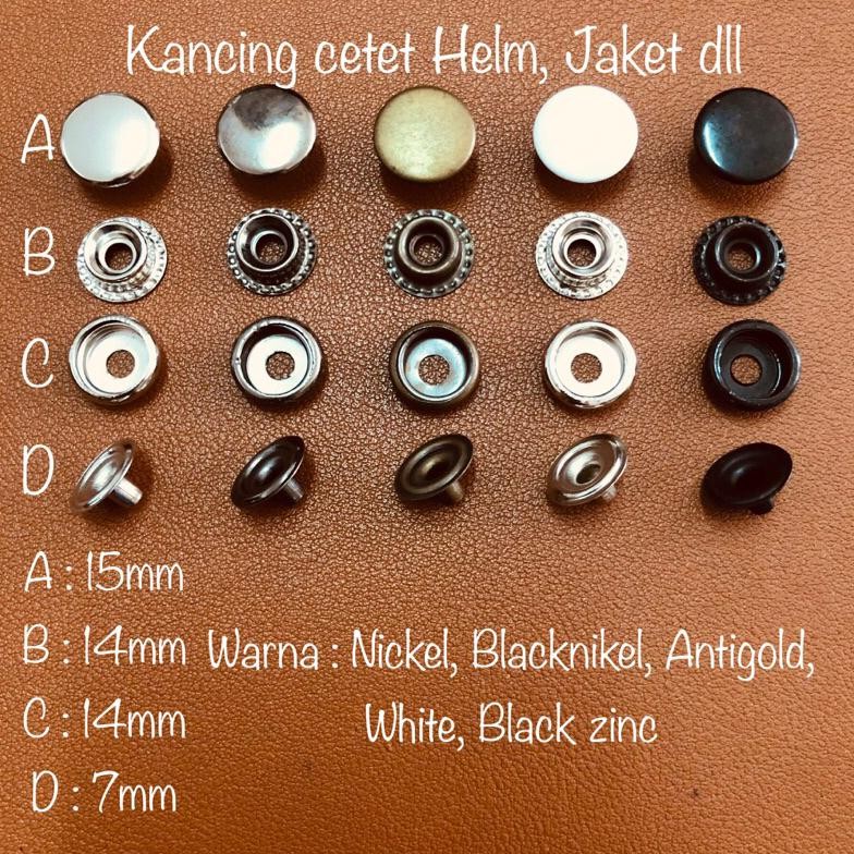 kancing cetet besi 15mm / kancing helm / kancing snap / kancing 7050 / V - 7050 AST