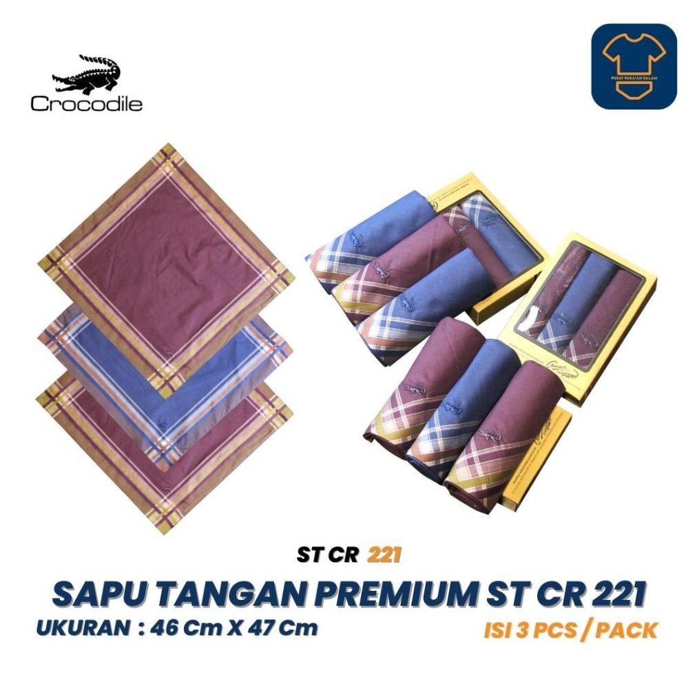 CROCODILE 622- 221 SAPUTANGAN PREMIUM KATUN ISI 3PCs AST