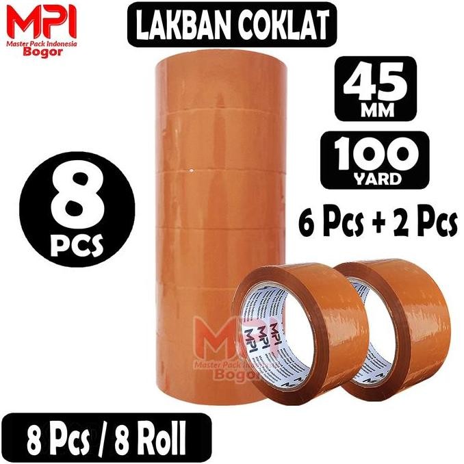 

Ready Stock Promo 8 Pcs (6+2) - Lakban Coklat Tebal Berkualitas 45 Mm X 100 Yard - Lakban Pakcing Tebal Murah