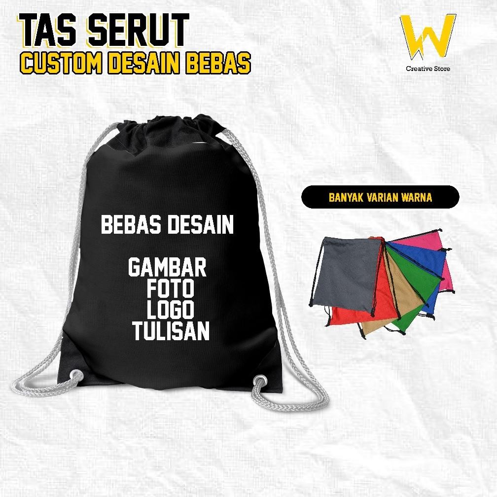 Tas Serut Gendong Custom / Tas Serut Custom Gambar Foto Tulisan / Tas Serut Murah Termurah
