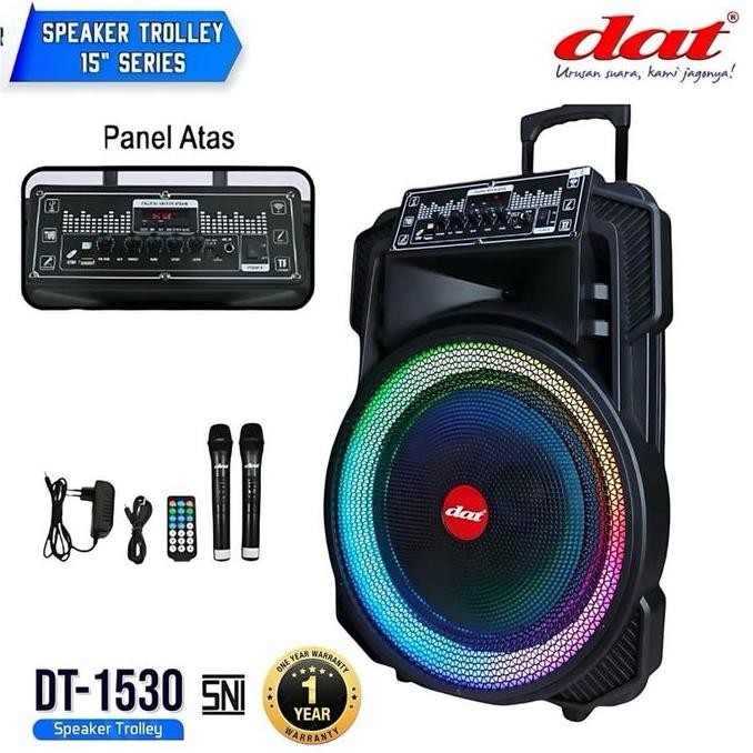 Promo Speaker Dat Dt-1530  Speaker Bluetooth Portabel 15Inch Speaker Aktif Full Bass Dilengkapi 2Mic