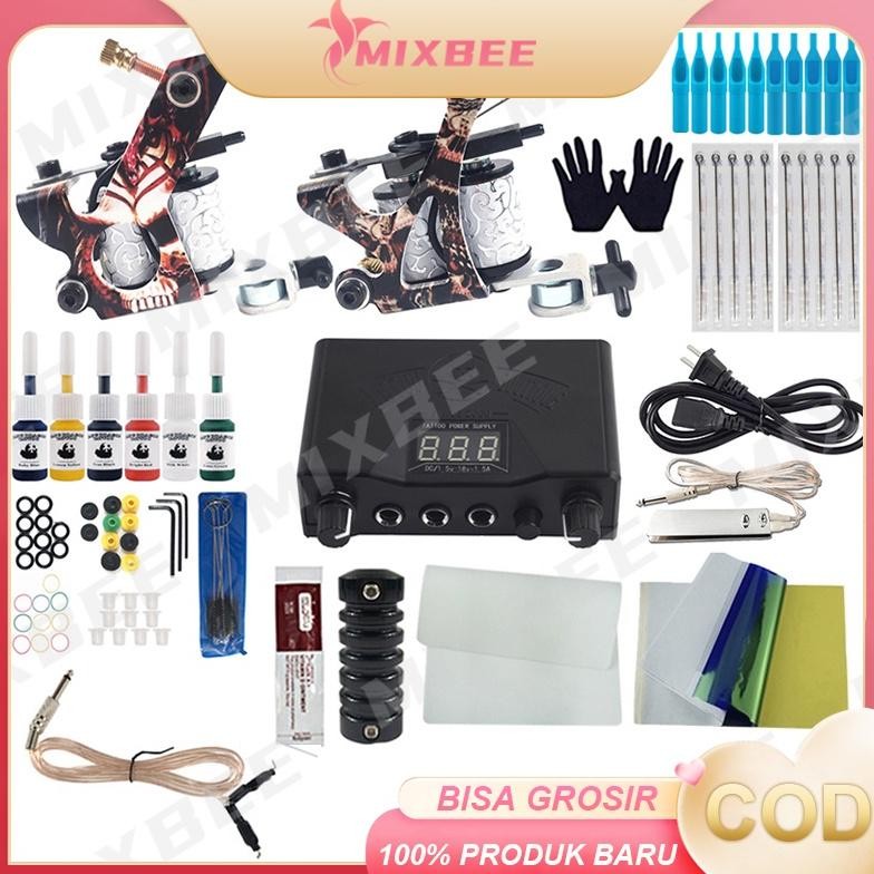 Tattoo Machine Perlengkapan tato pemula Hot Penjual Mesin Set Tato Tinta Jarum Set Lengkap Perlengka