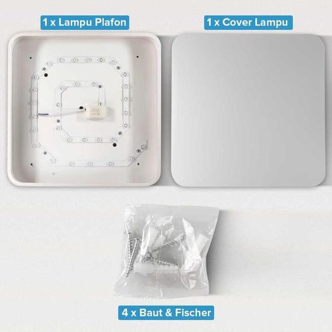 Sale Lampu Plafon Kotak Led 48W 40X40Cm - Cool White 6000K 4320 Lumens