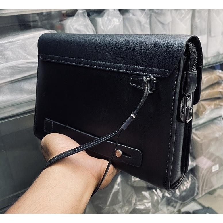 Cod New Handbag Branded Tas Tangan Kulit Clutch Pria Wanita Tas Pesta Dompet Kartu Key Lock Anti Mal