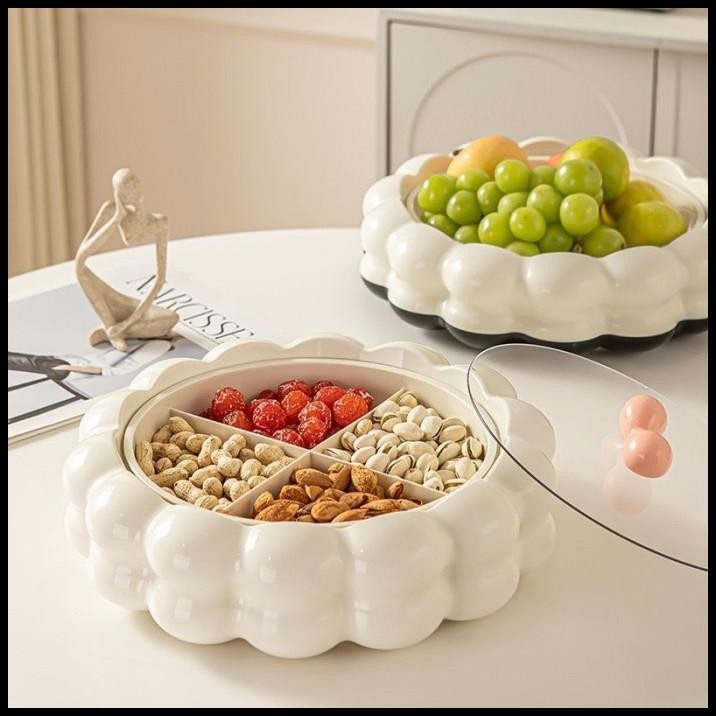 

[MS] Toples Candy Snack Kacang Manisan Buah 4 Sekat Bisa Putar