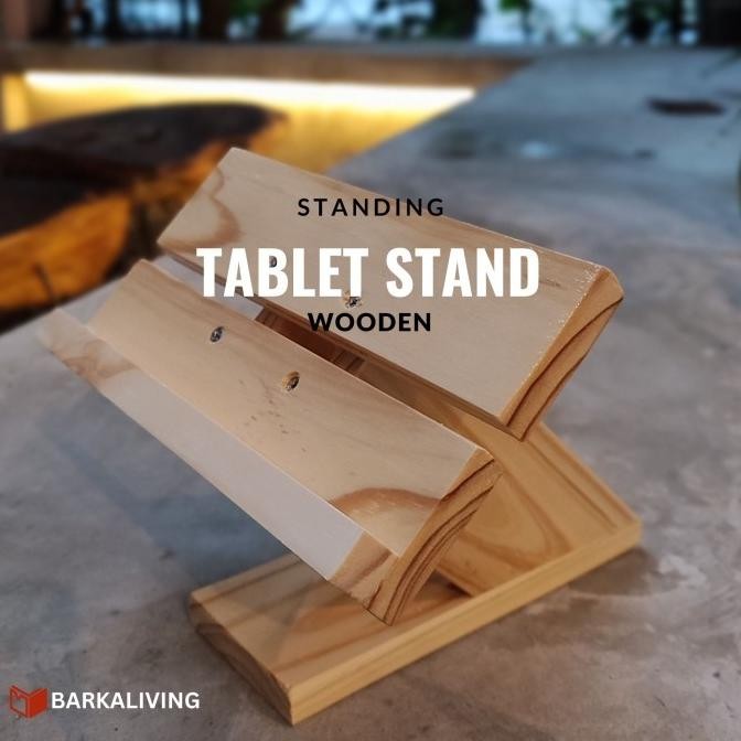(Expert) Wooden Holder Ipad Stand Tablet Cashier / Dock Kasir Ipad Tablet Kayu