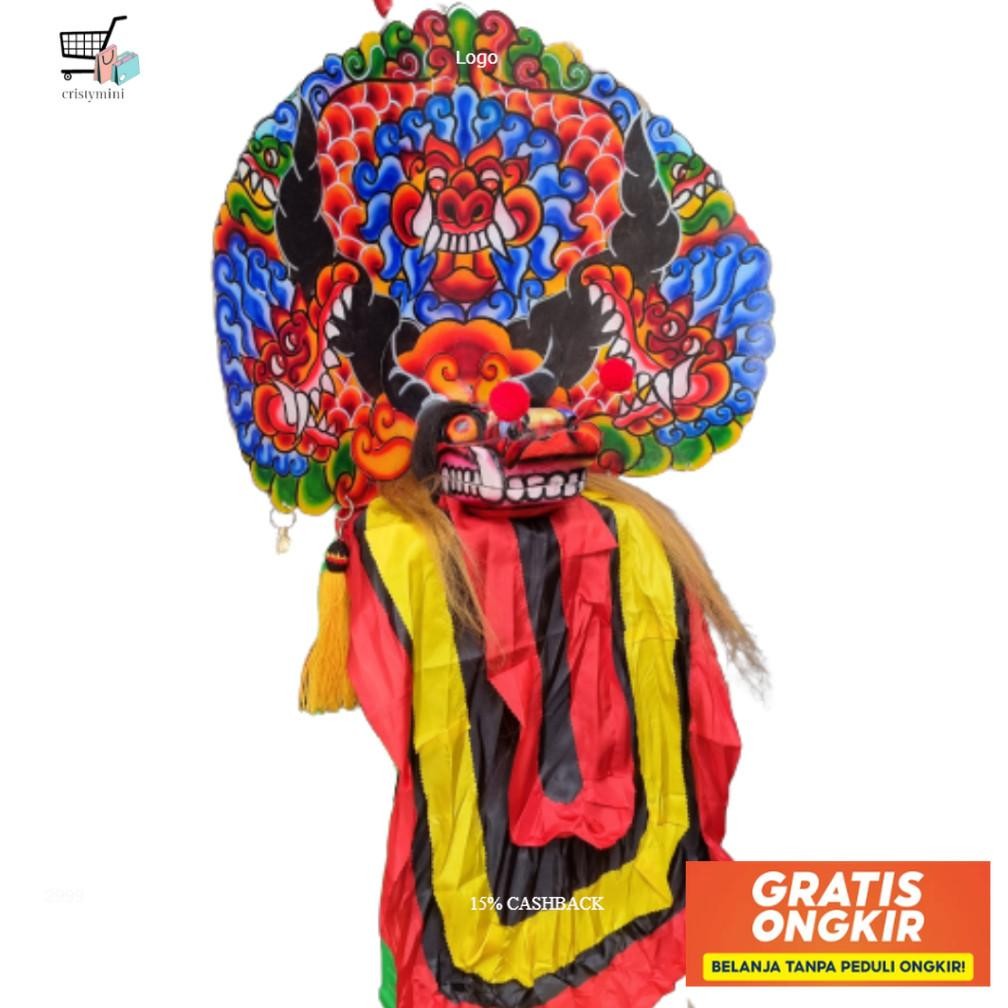 Banyak Diskon  Barongan Caplok Kayu Coret Full Set Lengkap / Barongan Dewasa Jumbo Plipit Romo / Bar