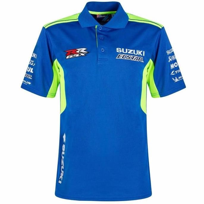 Suzuki Ecstar MotoGP 2019 Official Team Polo Shirt. Kaos Polo Pria