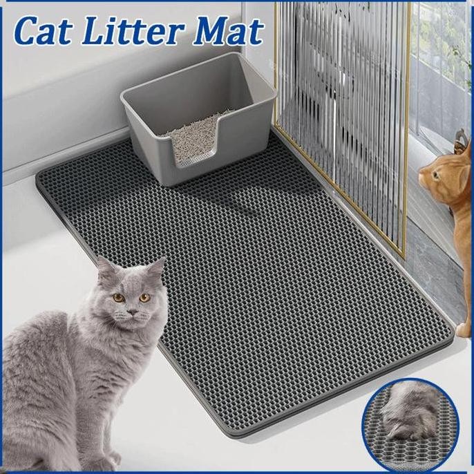 

Terlaris Karpet Alas Pasir Kucing Cat Litter Mat Alas Litter Box Double Layer Waterproof Mudah Dibersihkan Eva Bahan Cat Litter Mat