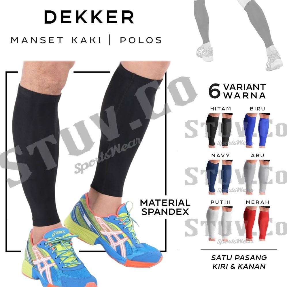 (SATU SET) PELINDUNG BETIS DEKKER DEKER MANSET KAOS KAKI OLAHRAGA JOGGING LARI VOLY SEPAKBOLA FUTSAL