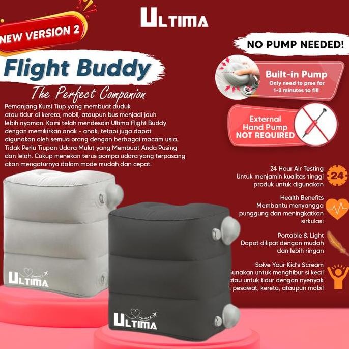 

Terlaris Ultima Flight Buddy Inflateable Foot Rest Mirip Plane Pal Jet Kid Blue Abu