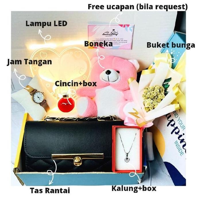 

Tersedia (kado ulang tahun tas cewek) hampers anniversary kado valentine free ucapan