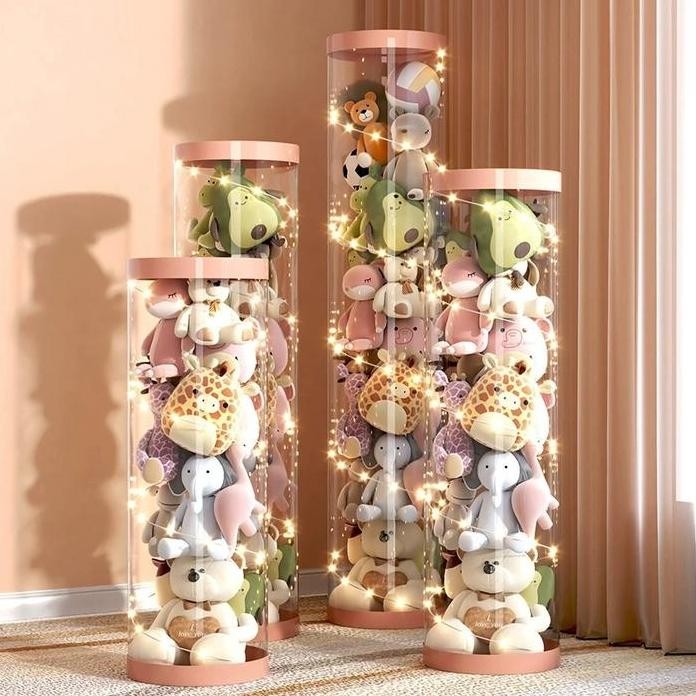 

Terlaris Tabung Tempat Penyimpanan Boneka / Doll Storage Ritsleting Silinder / Doll Storage Bucket Transparan / Tabung Penyimpanan Boneka Transparan / Tabung Tempat Boneka