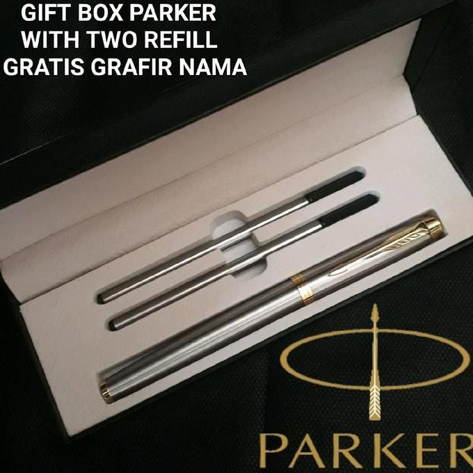 

TERMURAH - Bollpoint Mewah Parker Gift Box With Two Refill Gratis Grafir Nama Pulpen Stationery