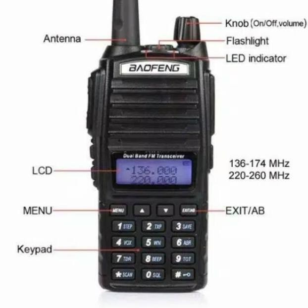 Promo Paket 2 Unit Uv82 Uv-82 Walkie Talkie Uv82 Ht Uv-82 Uv 82 Dual Band