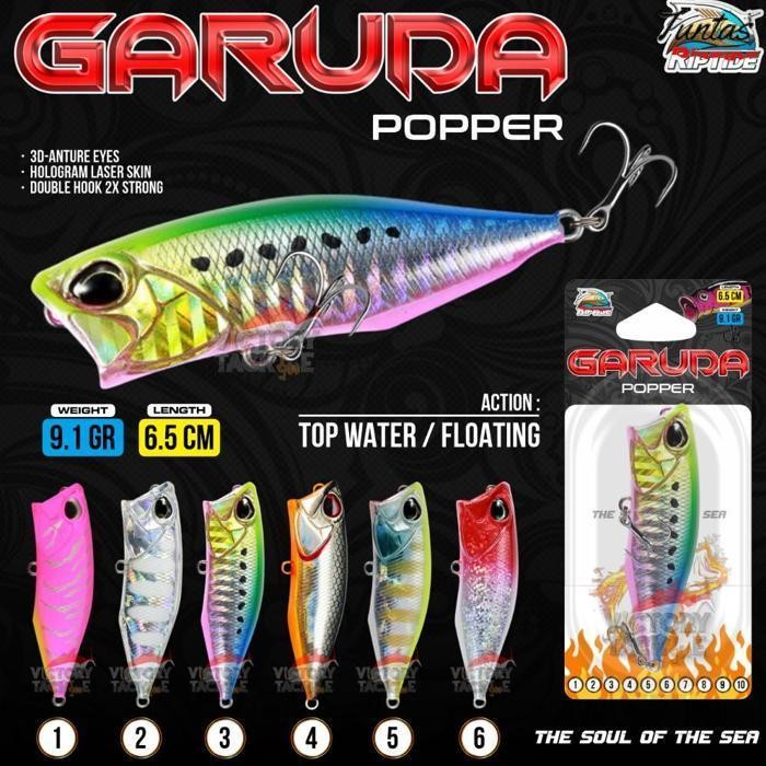 Promo Umpan Pancing Ultralight Casting Mini Popper Riptide Garuda 9Gr 6.5Cm Casting Kakap,Hampala,To