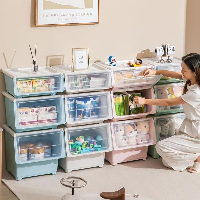 

Terlaris Storage Container Box Double Open Lid Box Buku Pakaian Kotak Mainan