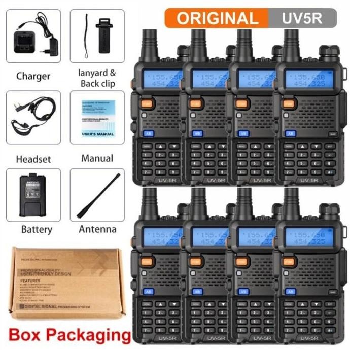 Murah Ht Baofeng Uv-5R Original 8 Watt Profesional Walkie Talkie