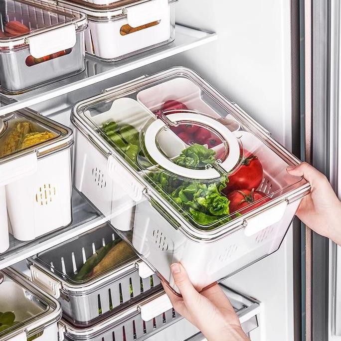 

Terlaris Muzy Food Container Kotak Penyimpanan Sayur Buah Dengan Tutup Kedap Udara Keranjang Saringan Pengering Sayur Hwq