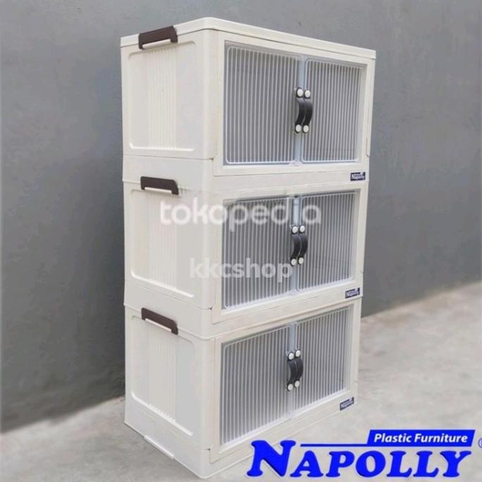 

Terlaris Container Box Lipat Lemari Susun Plastik Serbaguna Polibox Napolly
