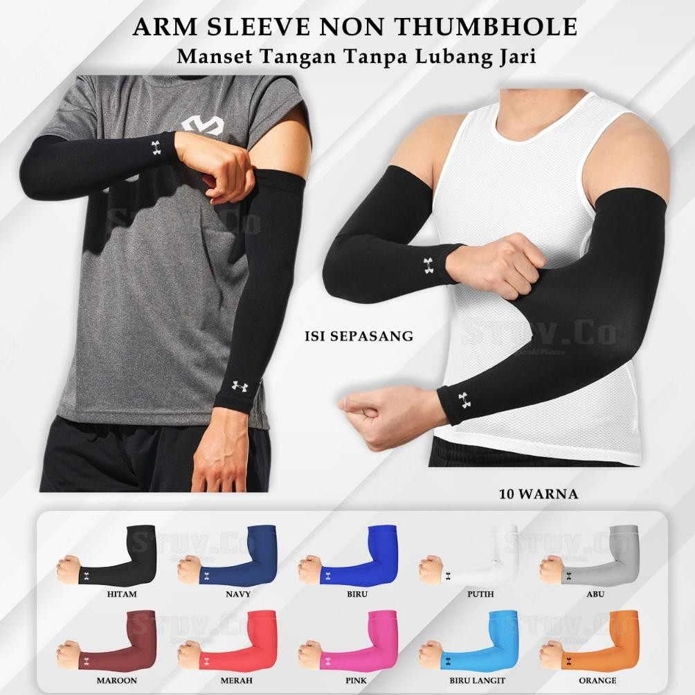 MANSET TANGAN ARM SLEEVE NON THUMBHOLE HANDSOCK PELINDUNG TANGAN UNTUK OLAHRAGA PRIA WANITA MURAH BE