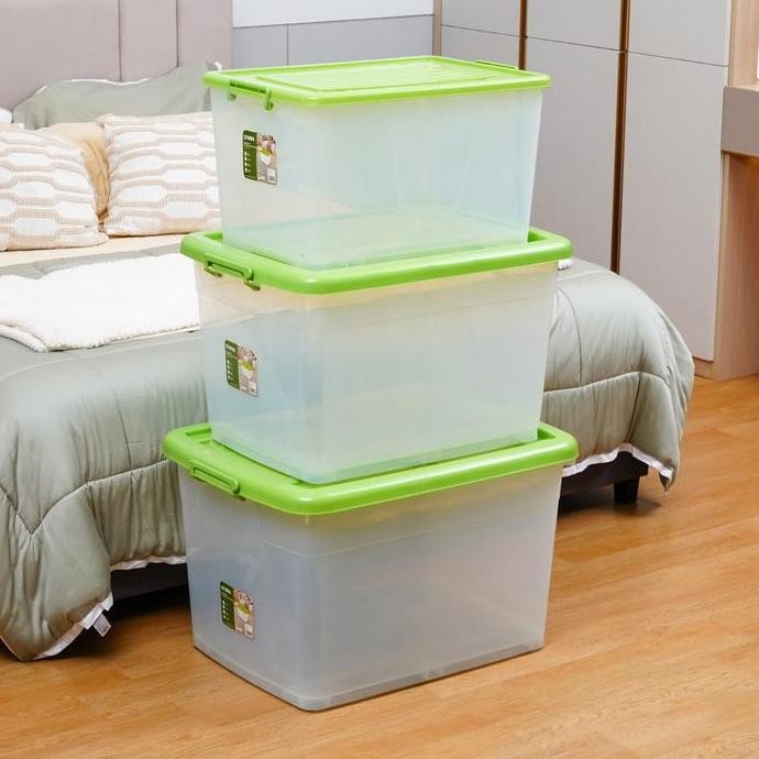 

Terlaris Stora Kotak Penyimpanan Dengan Roda Container Box Kotak Serbaguna Wadah Simpan Storage Box Dengan Handle Boks Organizer