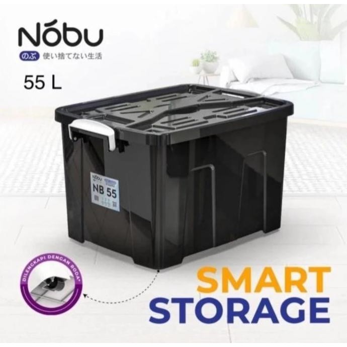 

Terlaris Nobu Container Box + Roda 55 Liter/ Kotak Penyimpanan Nb55 Warna Hitam