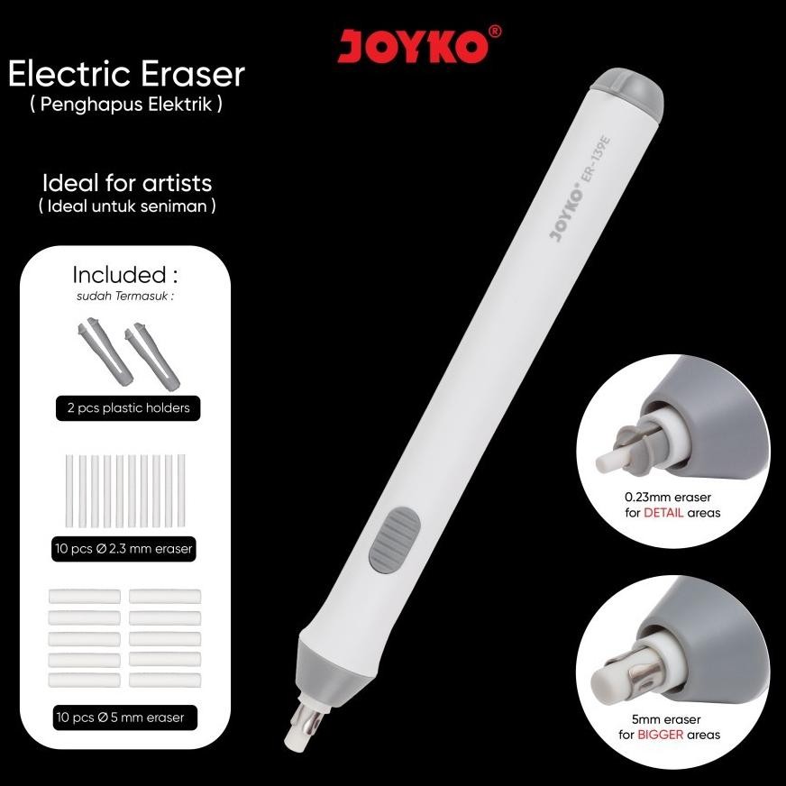 

Penghapus Elektrik Joyko ER-139E Original (1 SET) / Electric Eraser Joyko ER-139E / Penghapus Pensil Elektrik
