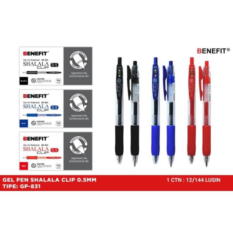 

Pulpen Gel Benefit Gp-831 Shalala 0.5mm ( 1pak/12pcs )