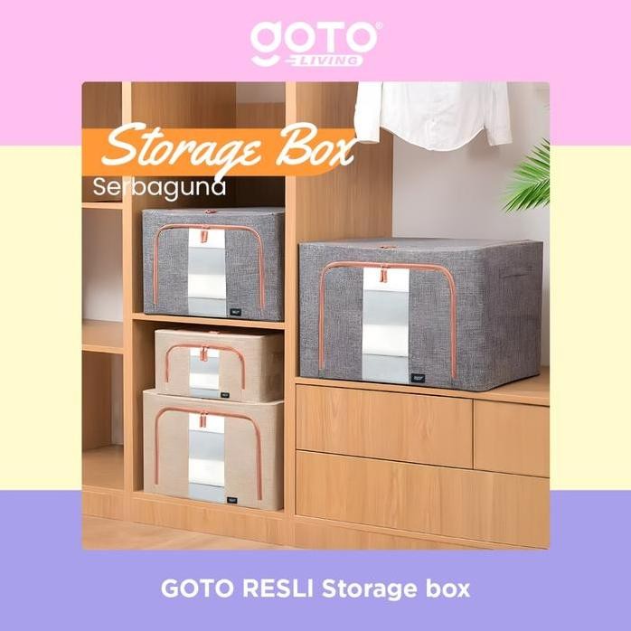 

Terlaris Goto [Cod] Resli Storage Box Double Zipper Kotak Penyimpanan Lipat Serbaguna