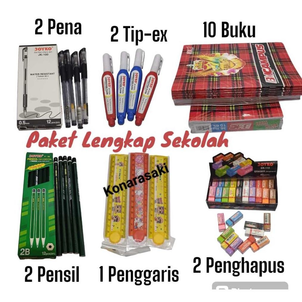 

( PAKET LENGKAP SEKOLAH ) 10 BUKU BMCAMPUS ISI 36 LEMBAR + 2 pulpen + 2 pensil +2 penghapus + 2 tip ex +1 penggaris