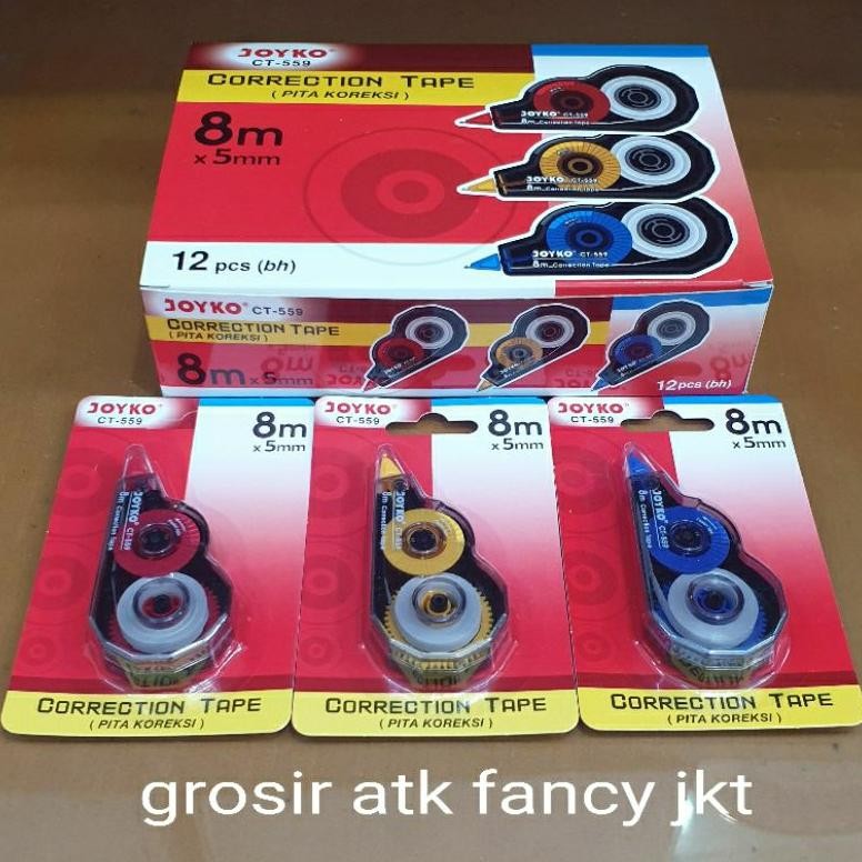 

CT 559 Tipex Kertas Correction Tape Pita Koreksi Penghapus Joyko CT-559 ( 8 meter x 5 mm )