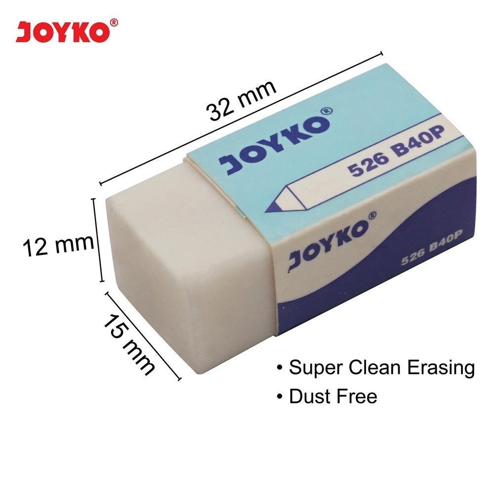 

PENGHAPUS PENSIL JOYKO PUTIH ERASER 526 B40 TERLARIS KECIL MINI B40P BERSIH MURAH