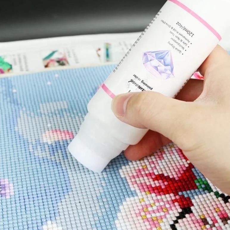 

120ml DIY Diamond Painting Conserver Sealing Glue/Lem Segel Lukisan Berlian Permanent AST