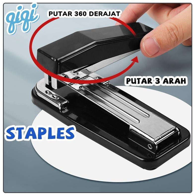 

Stapler stepler rotatable meja putar 3 arah besar/ Stapler kantor - Qiqi Treasure AST