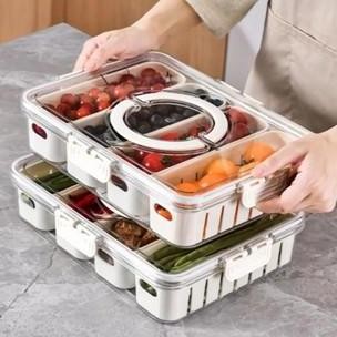 

Terlaris Storage Box Penyimpanan Makanan Sayuran & Daging Kotak Sekat / Food Container Kulkas