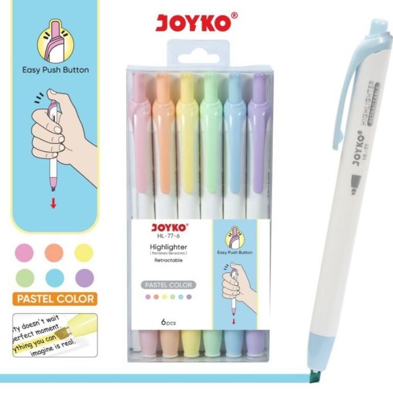

JOYKO HL77 RETRACTABLE PASTEL HIGHLIGHTER PENANDA PEWARNA CETREK CETEK