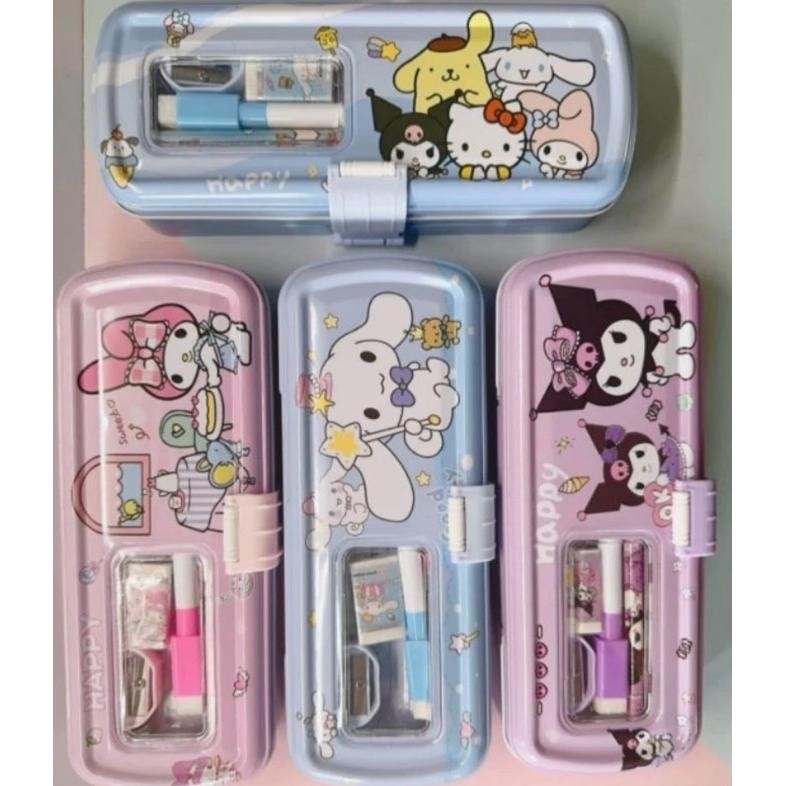 

Tempat Pensil 3 Susun / Kotak Pensil Kaleng 3 Susun / Pencil Case 3 tingkat Sanrio / Kuromi / Cinnamonroll / Melody AST