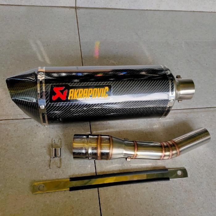 Knalpot Racing Akrapovic Layang Full Karbon Plus Slip On Khusus Untuk New Cb150R Cbr150R Facelift Cb