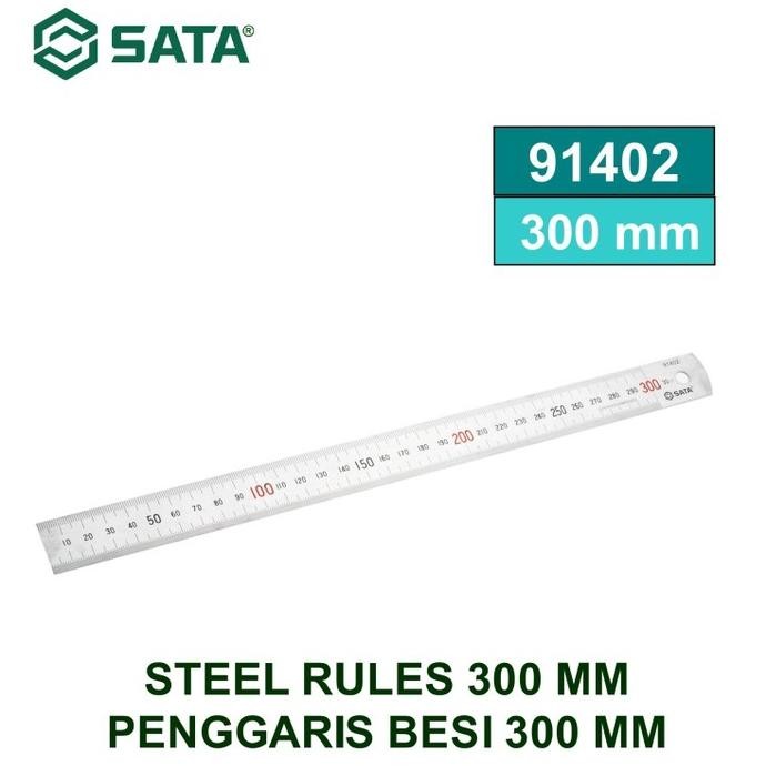 

SATA 91402 Penggaris Besi Stainless 300 mm - Steel Rules 30 cm AST