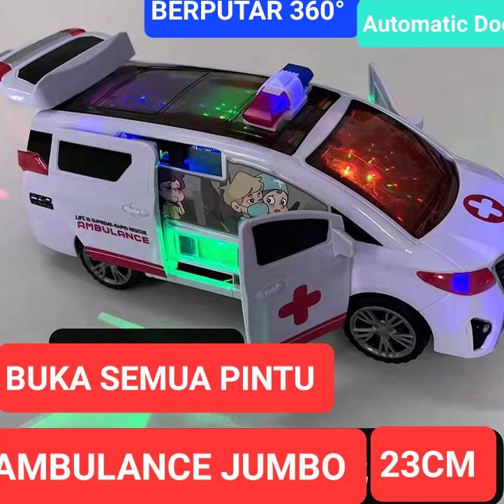 Mainan Mobil Ambulance Jumbo Bisa Buka Semua Pintu
