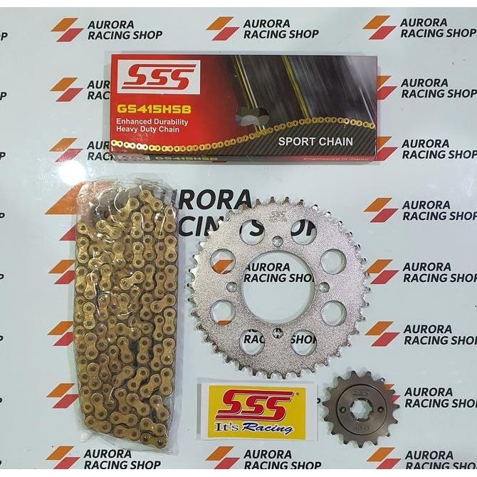 Gear Set SSS RX King & Rantai SSS 415 HSB Gold